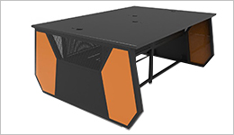 WT632电竞网吧桌（黑配橙色）